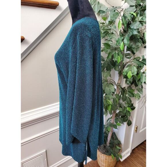 Slinky Brand Women's Blue Polyester Round Neck Long Sleeve Pullover Sweater 1X - Picture 6 of 13